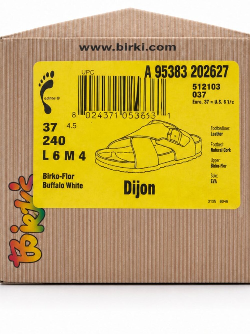 Birki's by Birkenstock Dijon White Cross Strap Sandals NIB Size 37 - Picture 4 of 4